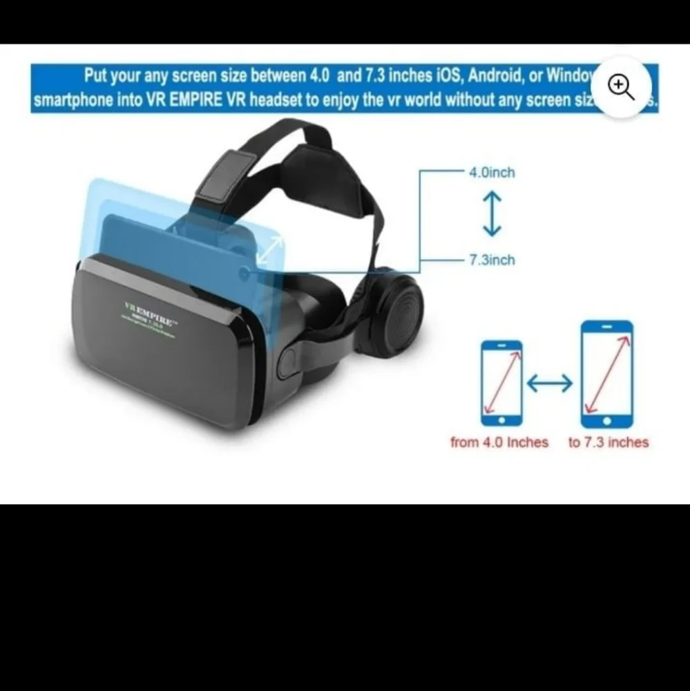 VR Virtual Reality Headset with Headphones and Remote
